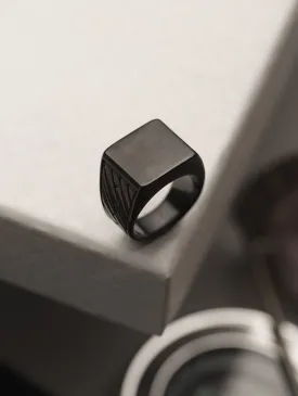 Men Black Stainless Steel Band Finger Ring