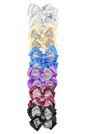 12 Large Cheer/Dance Clip On Ribbons - Sequin Assorted #7621