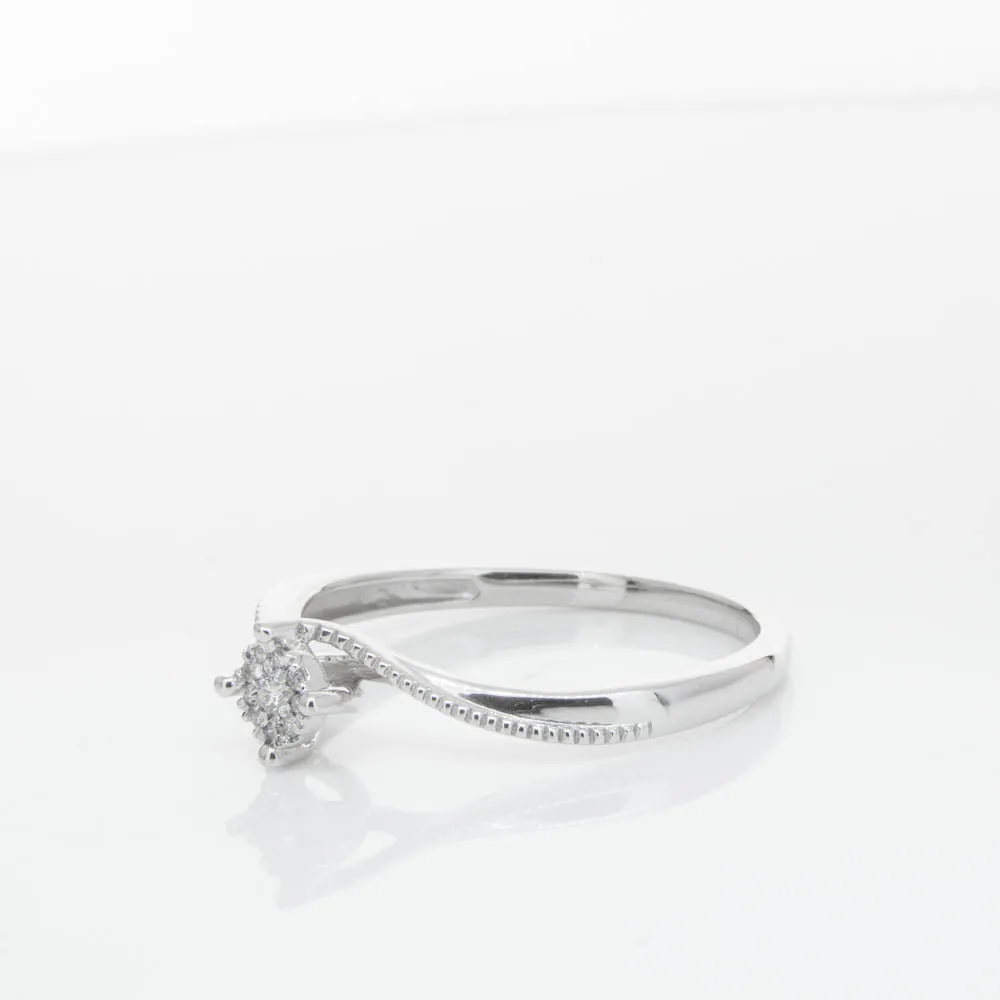 14ct White Gold Diamond Tango Ring