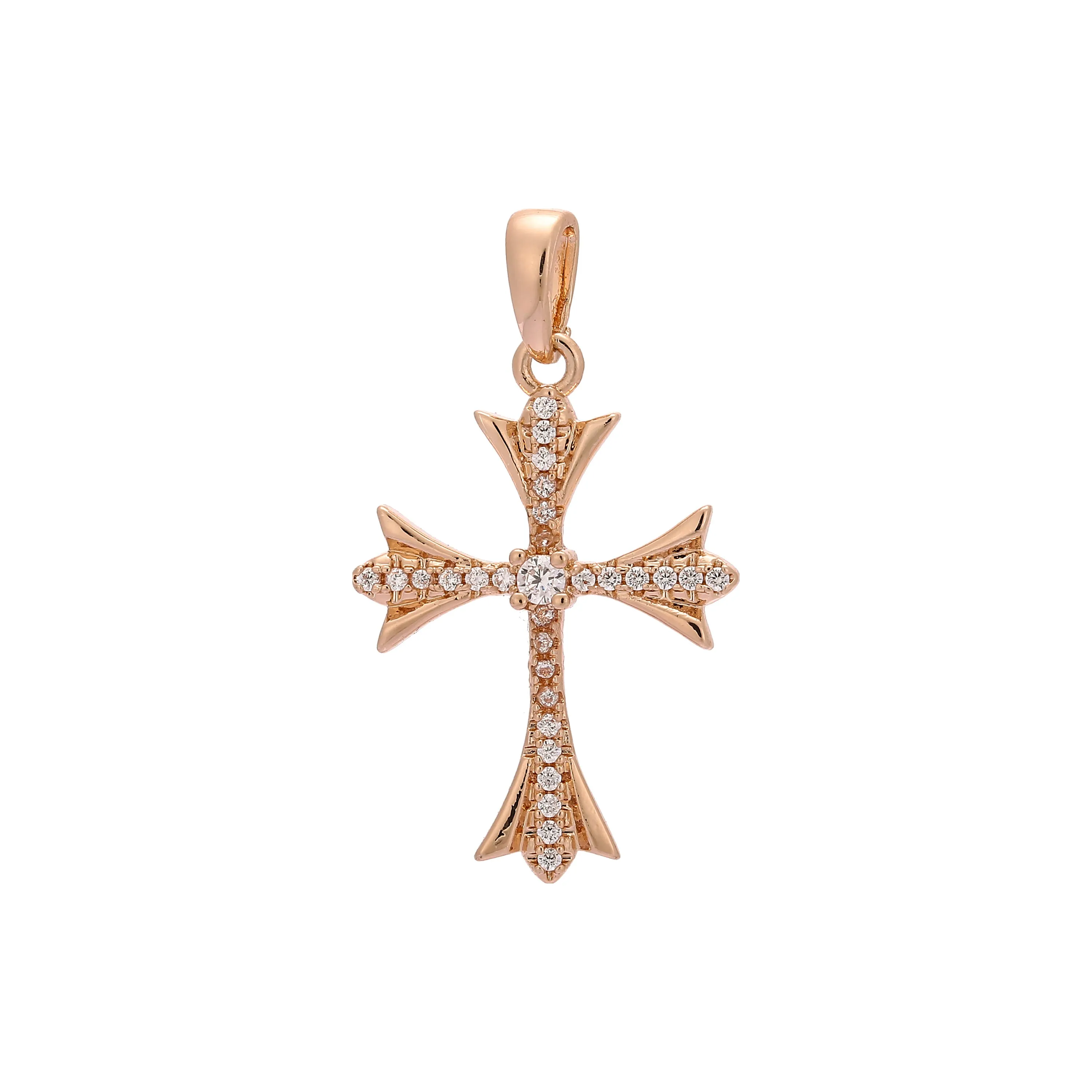 14K Gold Latin maltese cross Pendant