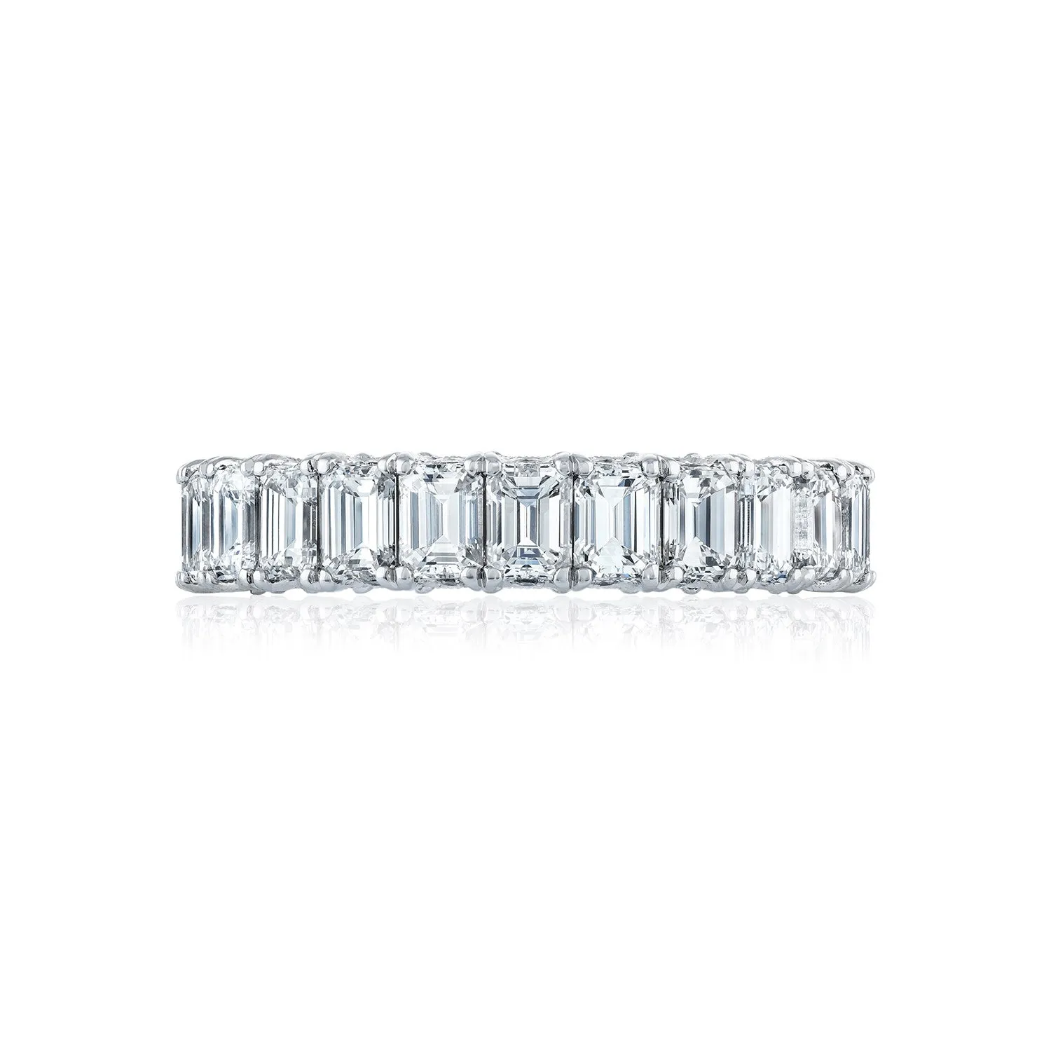 14K White Gold Emerald Cut Eternity Band