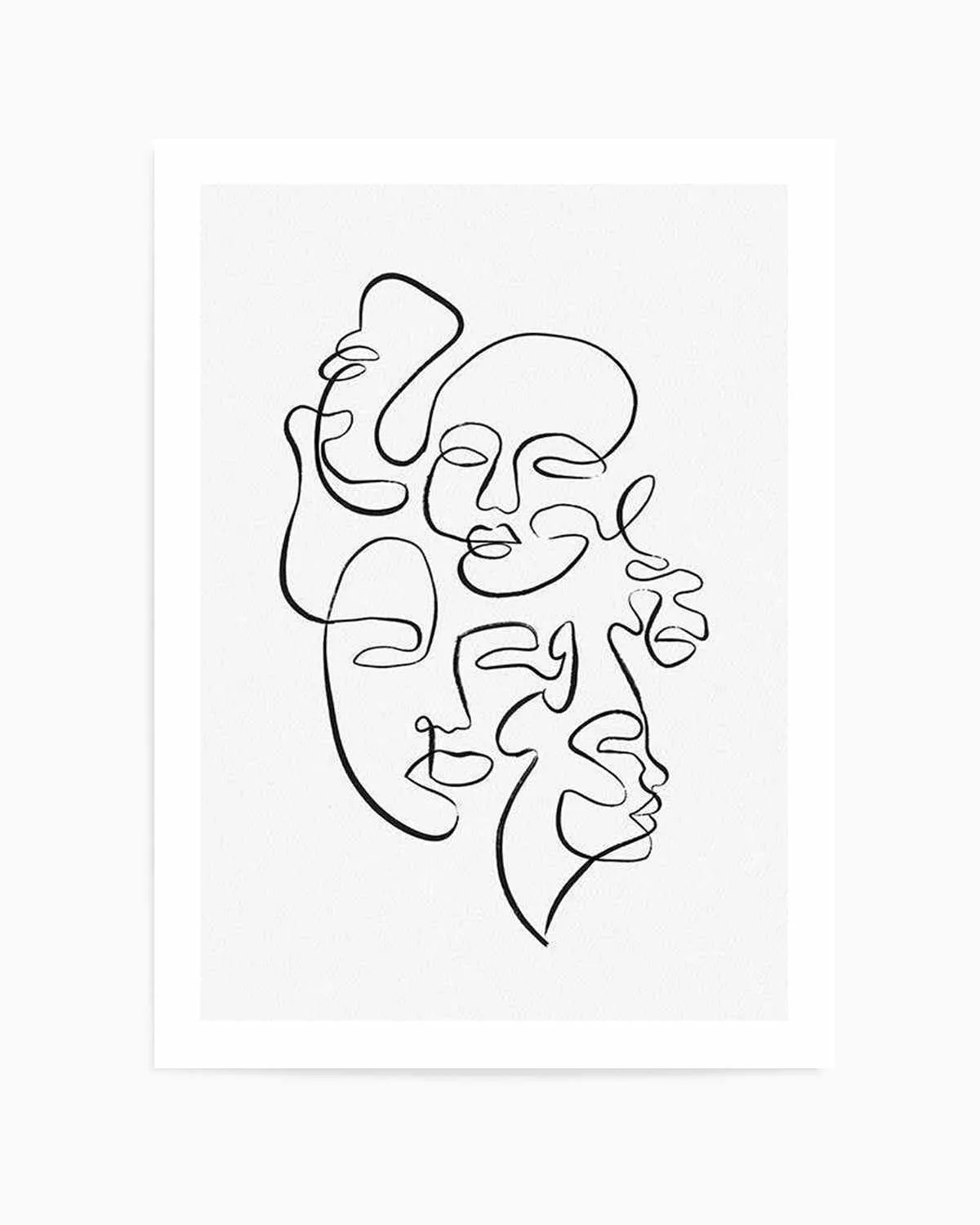 Abstract Faces I | Classic Art Print