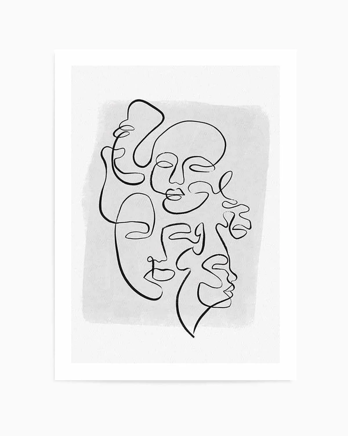 Abstract Faces I | Rouge Art Print