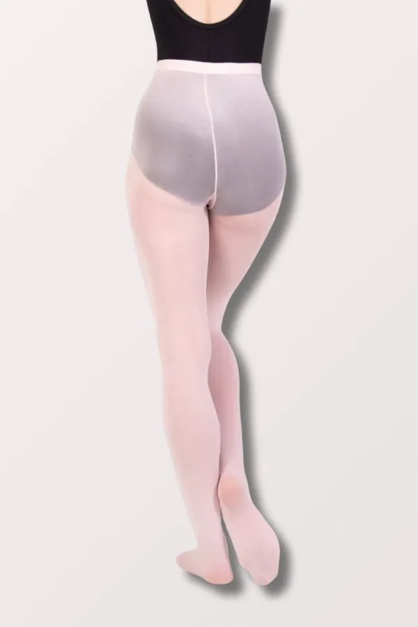 Adult TotalSTRETCH Elastic Waistband Footed Dance Tights (A30)- Light Pink