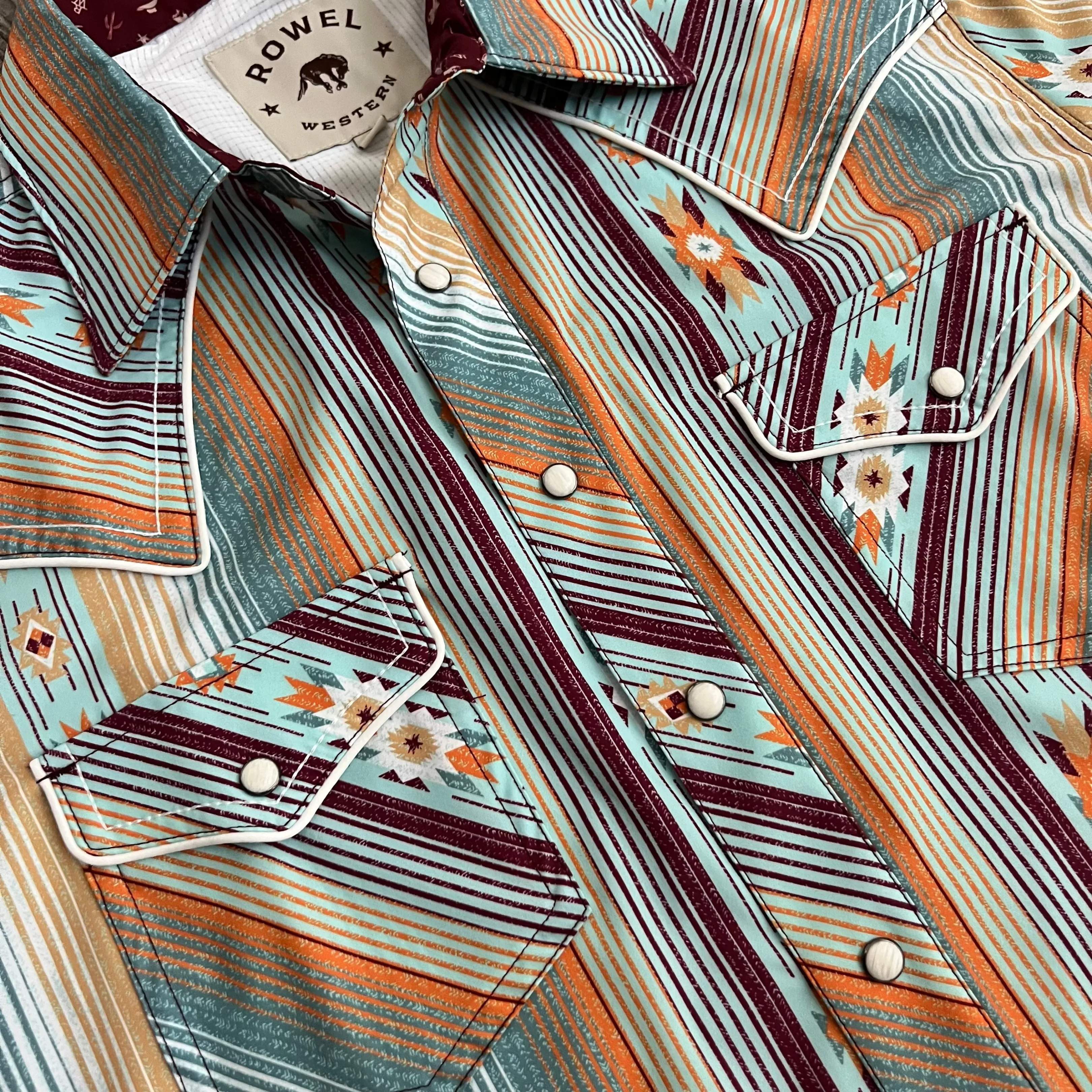 Agave Stripe Short Sleeve Performance Western Shirt