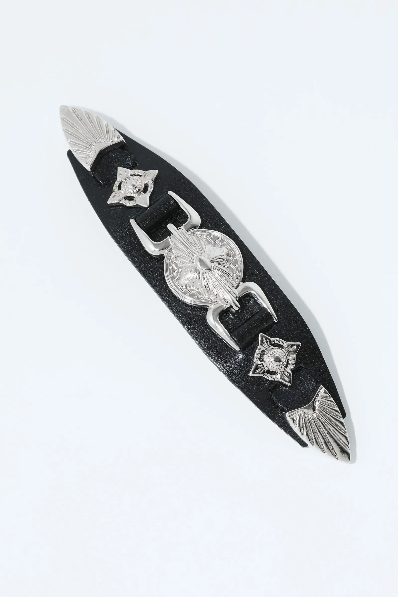 AK931 – Metal Leather Barrette