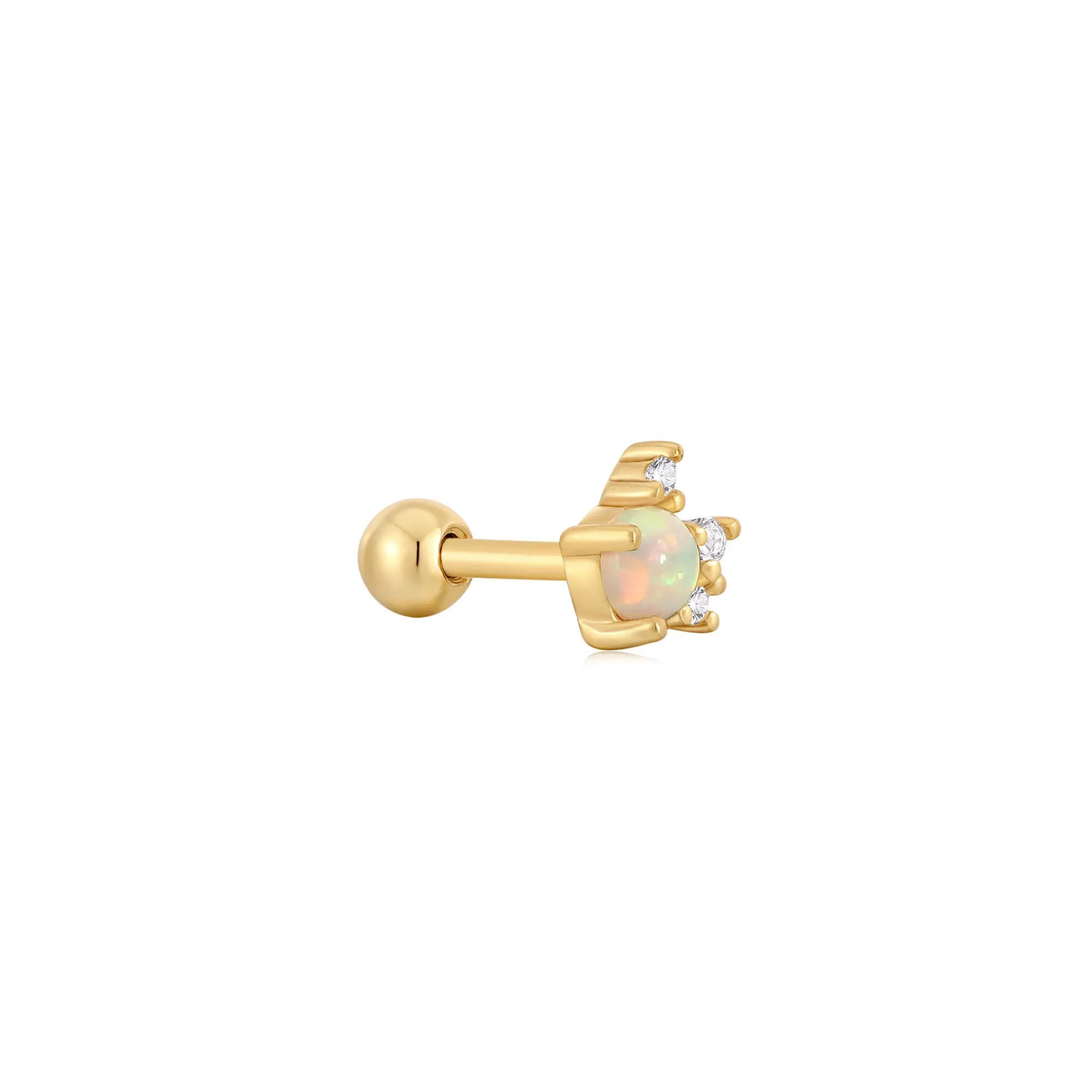 Ania Haie Gold Kyoto Opal Sparkle Crown Barbell Single Earring E047-05G