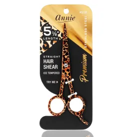 Annie 5 1/2" Premium Stainless Steel Straight Hair Shears - Leopard Pattern #5235