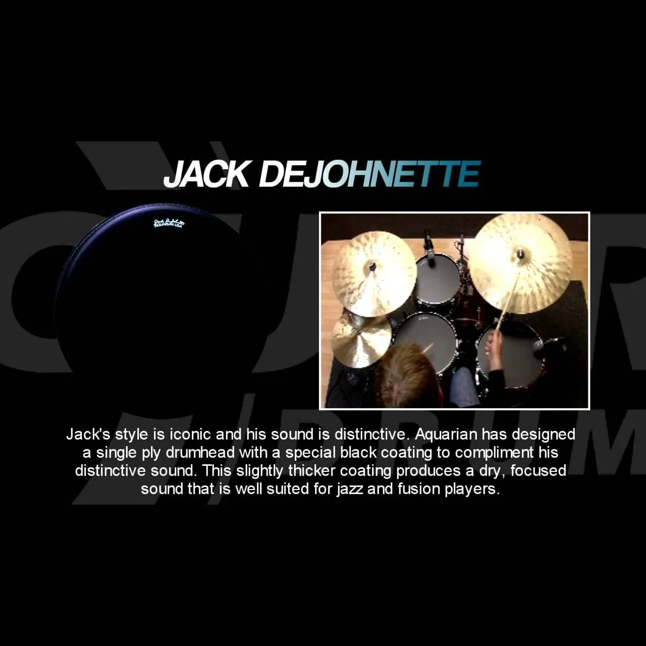 Aquarian Jack Dejohnette Bass Drum Head 26"