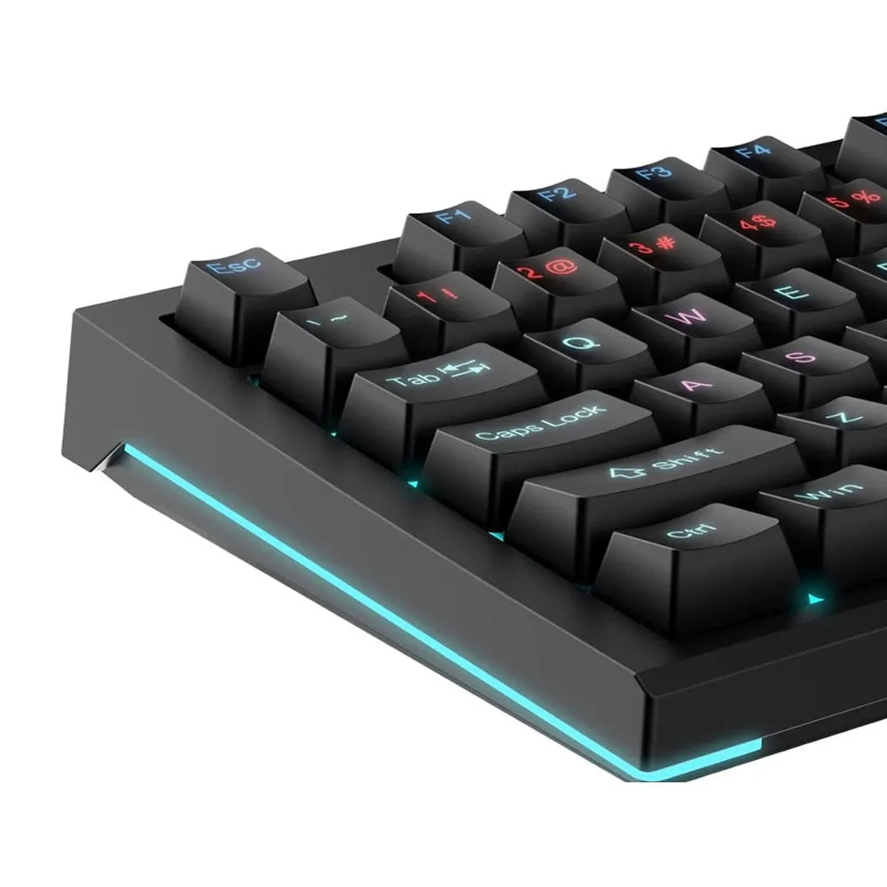 Aula Wind F3032 Brown Switch Wired Rainbow Gaming Keyboard English & Arabic - Black