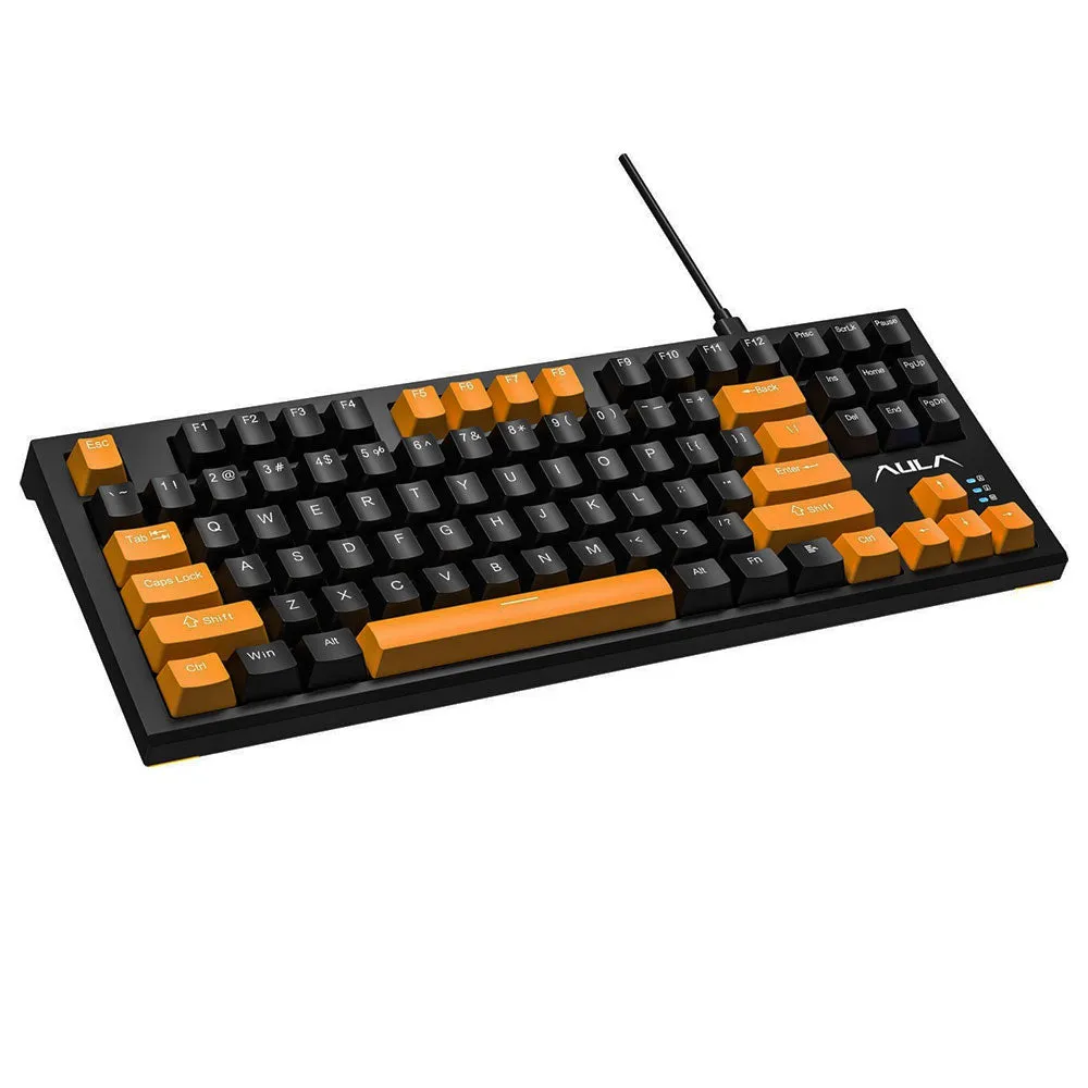 Aula Wind F3032 Brown Switch Wired Rainbow Gaming Keyboard English & Arabic - Black