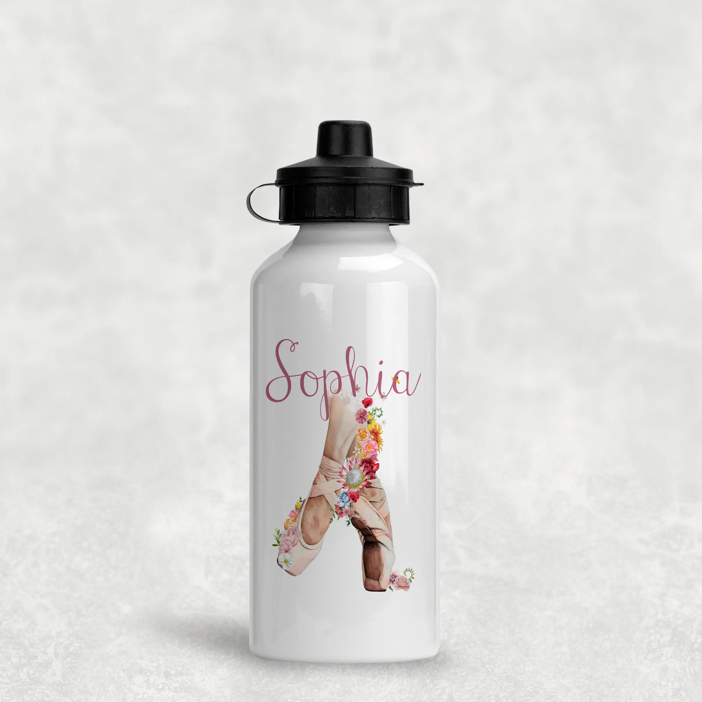 Ballet Shoes Personalised Aluminium Water Bottle 400/600ml