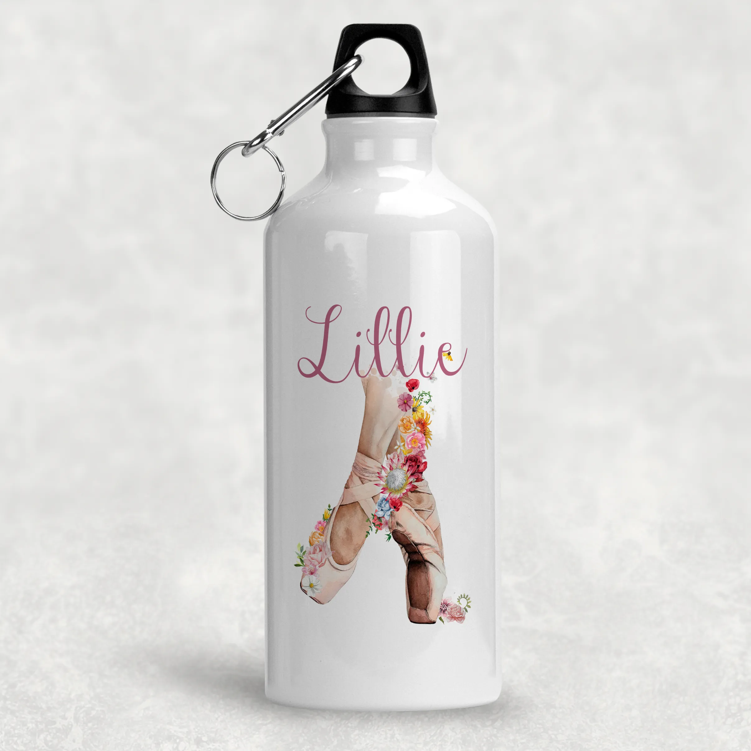 Ballet Shoes Personalised Aluminium Water Bottle 400/600ml