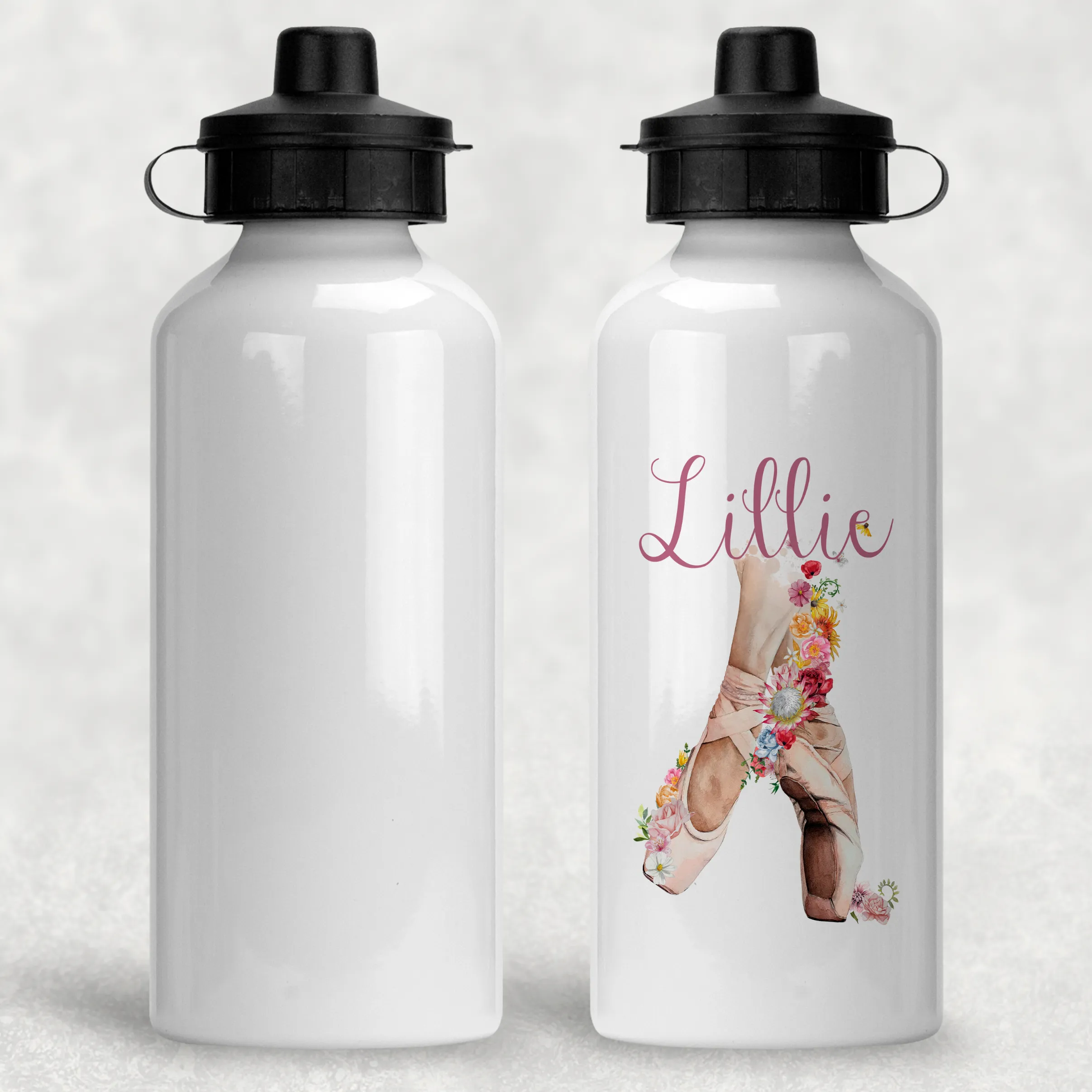 Ballet Shoes Personalised Aluminium Water Bottle 400/600ml