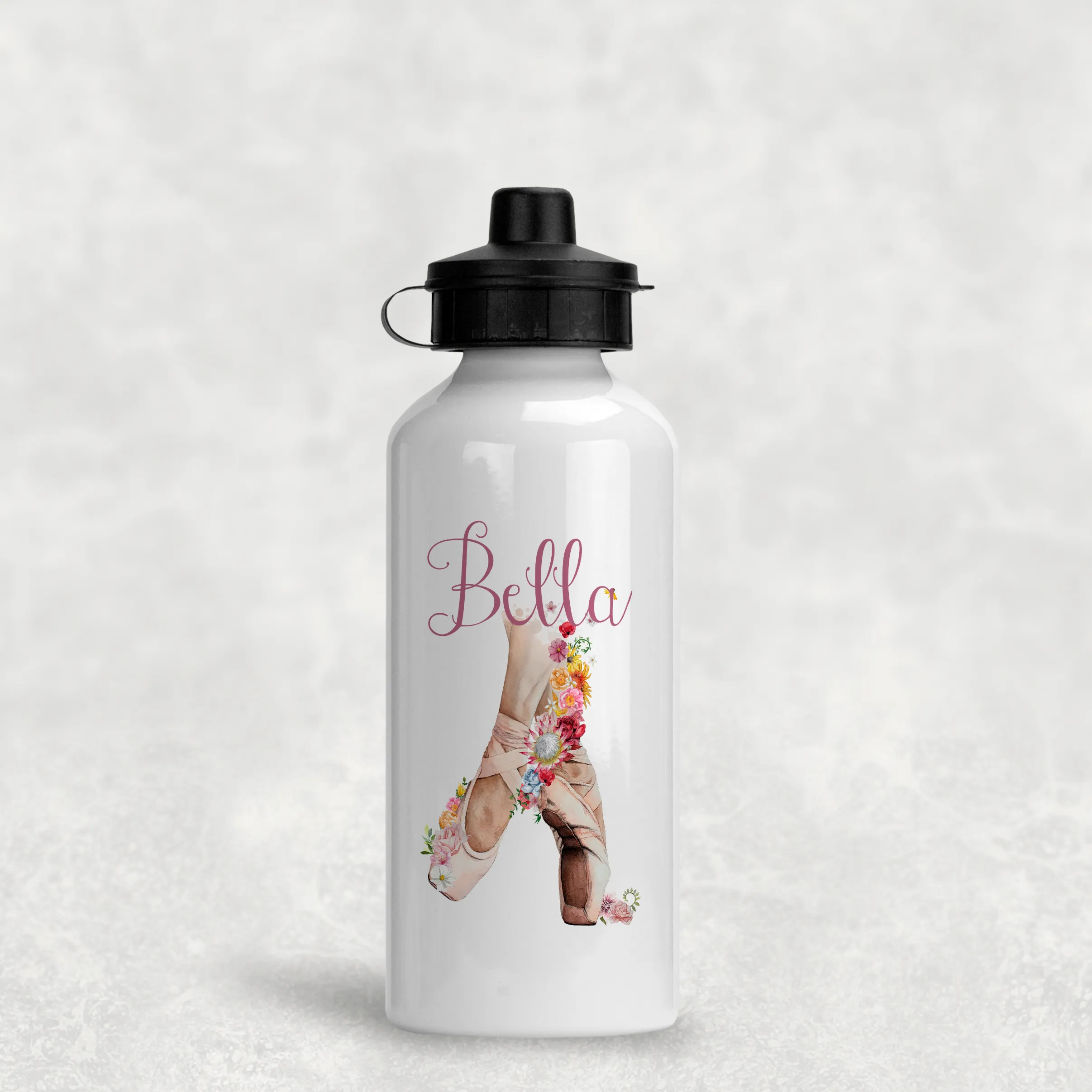 Ballet Shoes Personalised Aluminium Water Bottle 400/600ml