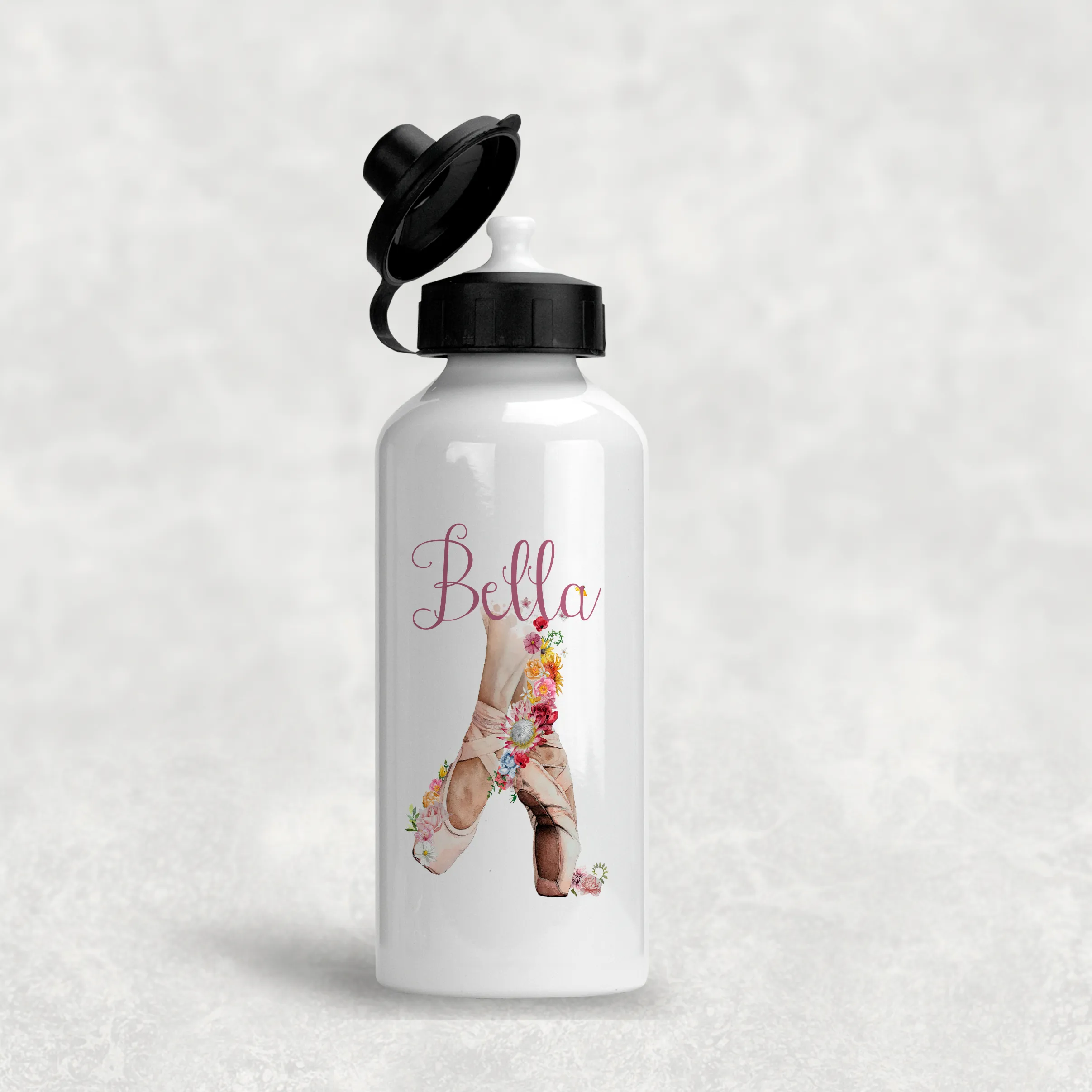 Ballet Shoes Personalised Aluminium Water Bottle 400/600ml