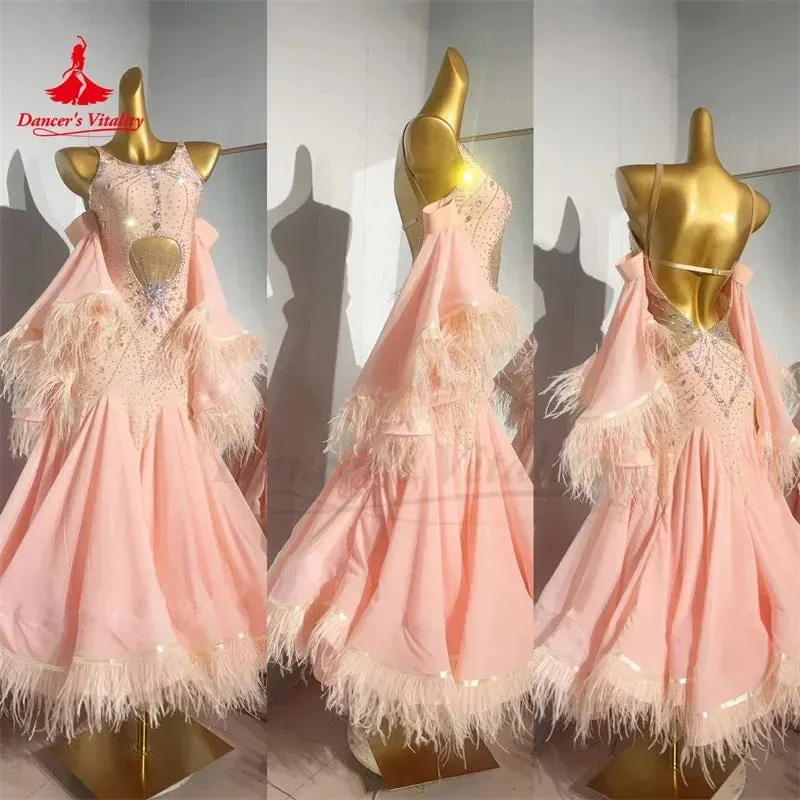 Ballroom Dance Dress for Women Customsized Waltz Modern Performance Competiton Costume Adult Children Social Dancing Dresse