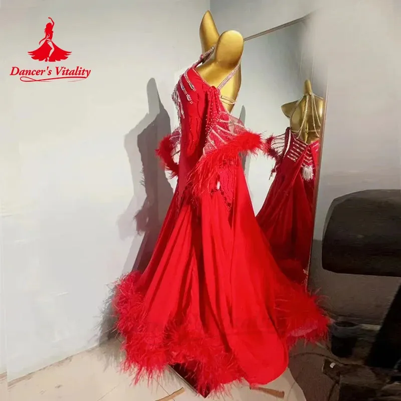 Ballroom Dance Performance Dress for Women Customsized Waltz Modern Competiton Clothing Adult Children Social Dancing Dresses