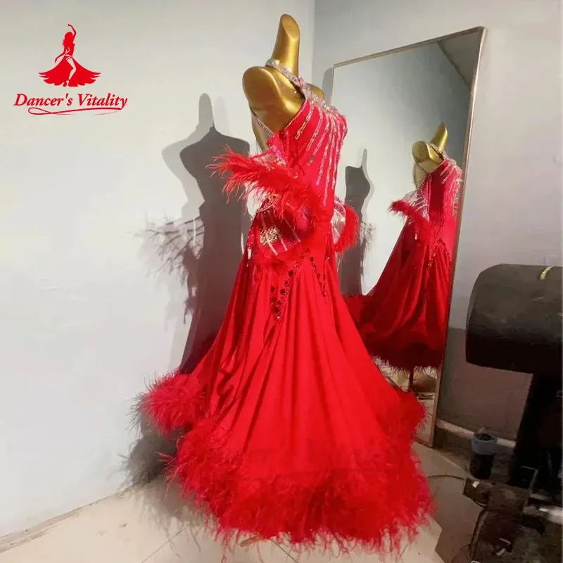 Ballroom Dance Performance Dress for Women Customsized Waltz Modern Competiton Clothing Adult Children Social Dancing Dresses