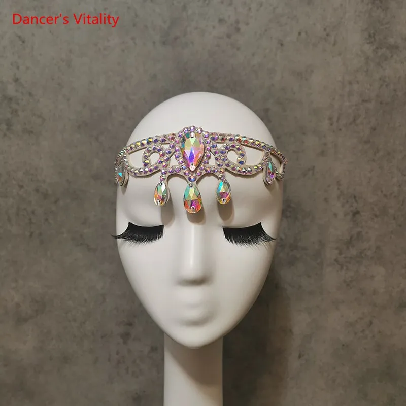 Belly Dance Accessory Classic Crystal National Standard Latin Performance Versatile Forehead Headdress Dance Accessories