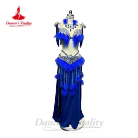 Belly Dance Performance Costume Set for Women Senior Bra sexy Split Long Skirt 2pcs Custom Adult Children Belly Dancing Suit