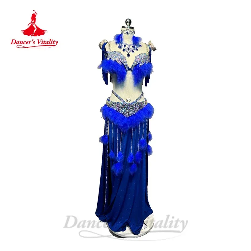 Belly Dance Performance Costume Set for Women Senior Bra sexy Split Long Skirt 2pcs Custom Adult Children Belly Dancing Suit