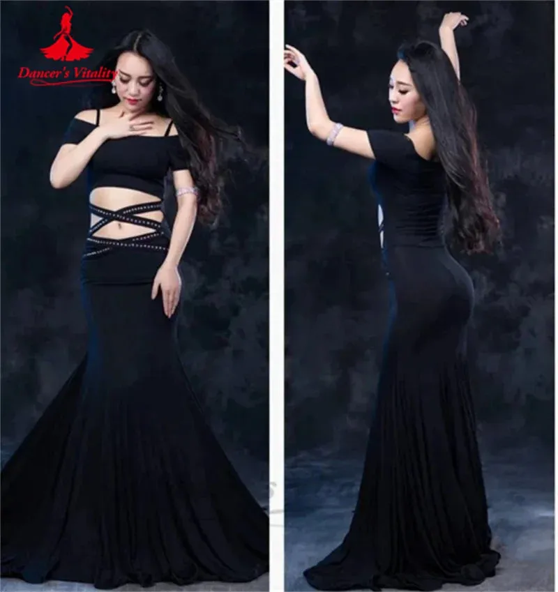 Belly Dance Performance Dress for Women Sexy Modal Short Sleeves Customsized Adult Children Oriental Belly Dancing Wear Dresses