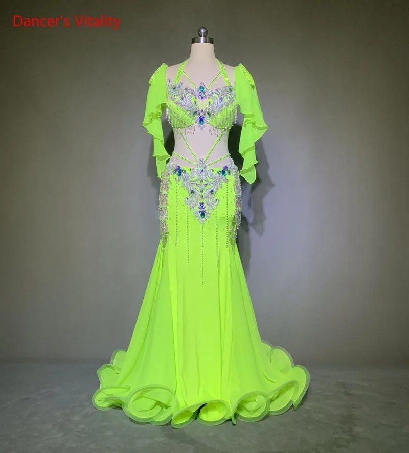 Belly Dance Professional Competititon Clothes Suit for Women Bellydancing Stage Wear Suit High-End Custom Oriental Dance Outfit