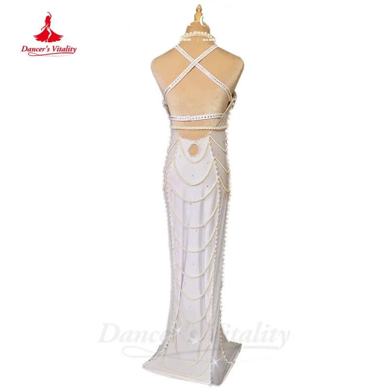 Belly Dance Professional Dress Customsized for Women Female Senior Pearl Dresses Shaabi Baladi Said Competiton Costume Dresses