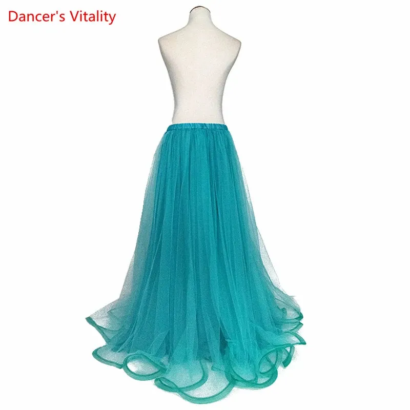 Belly Dance Skirt New Yarn Skirt Fairy Adult Children's Long Skirt Sexy Big Swing Skirt High-End Custom Balroom Dance Skirt