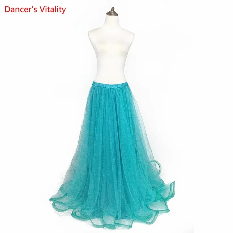 Belly Dance Skirt New Yarn Skirt Fairy Adult Children's Long Skirt Sexy Big Swing Skirt High-End Custom Balroom Dance Skirt