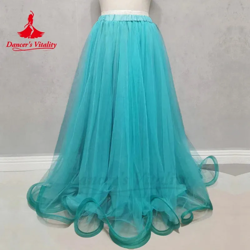 Belly Dance Skirt New Yarn Skirt Fairy Adult Children's Long Skirt Sexy Big Swing Skirt High-End Custom Balroom Dance Skirt