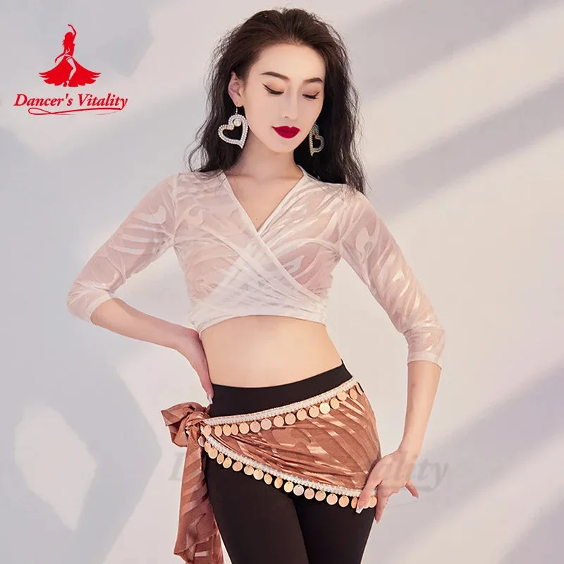 Belly Dance Top for Women Autumn and Winter New Long Sleeved Trainingclothing Eastern Dance Performance Costume Tops