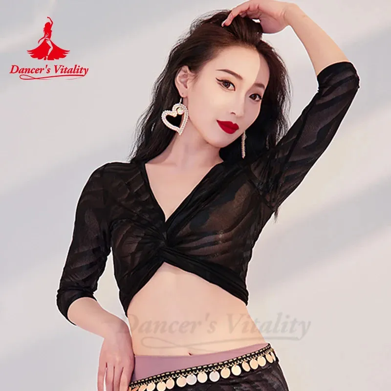 Belly Dance Top for Women Autumn and Winter New Long Sleeved Trainingclothing Eastern Dance Performance Costume Tops