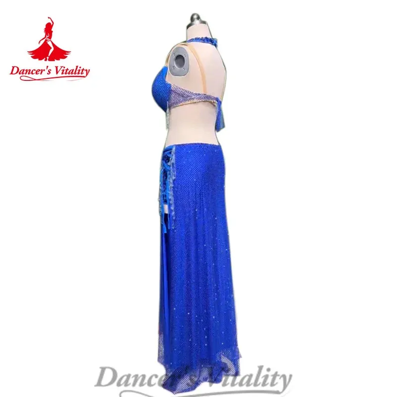 BellyDance Costume Set Customized Tassel Bra Sequin Long Skirt 2pcs Women's Oriental Dance Professional Performance Clothing