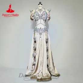 Bellydance Costumes Women's Customized Luxury Rhinestone Sexy Backless Dress Oriental Dance Professional Performance Clothing