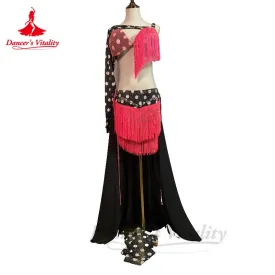 Bellydance Costumes Women's  Sets Customized Stones Bra tassels Long Skirt Oriental Dance Professional Performance Clothing