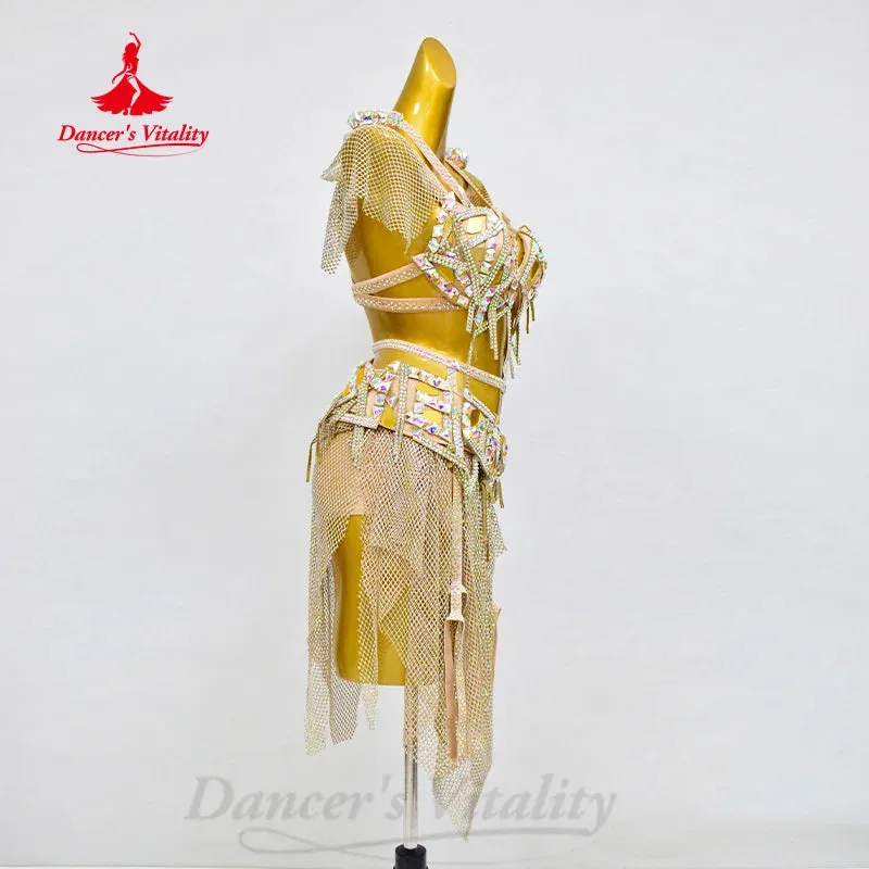 BellyDance Performance Costume Advanced Luxury Rhinestone Set Adult Children Oriental Dance Professional Competition Clothing