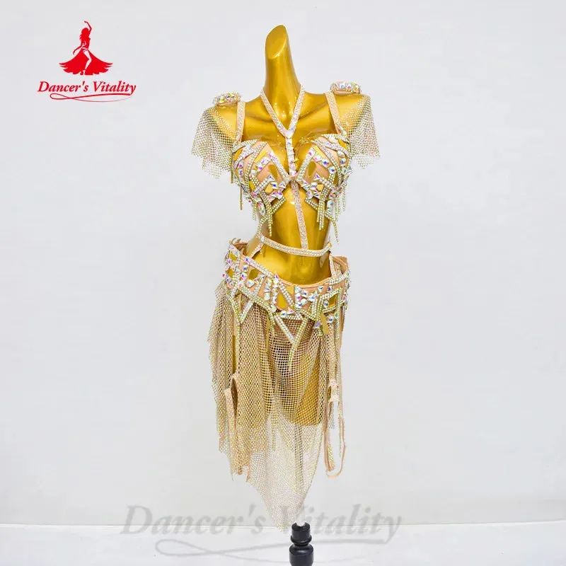 BellyDance Performance Costume Advanced Luxury Rhinestone Set Adult Children Oriental Dance Professional Competition Clothing