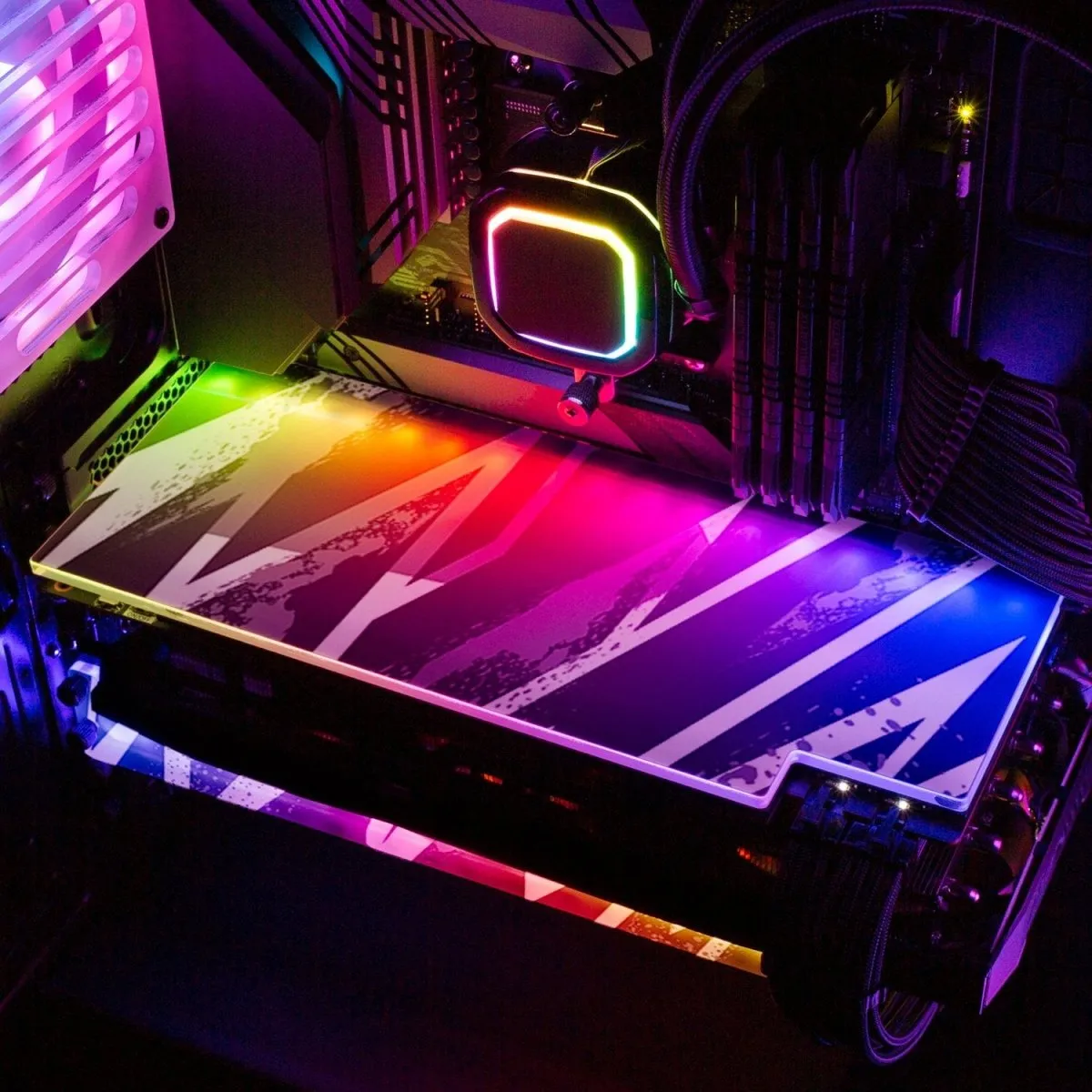 Black 80s Electric RGB GPU Backplate