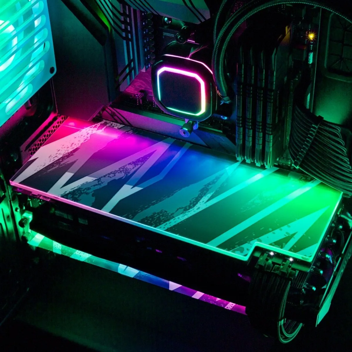 Black 80s Electric RGB GPU Backplate