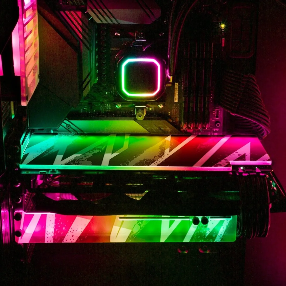 Black 80s Electric RGB GPU Backplate