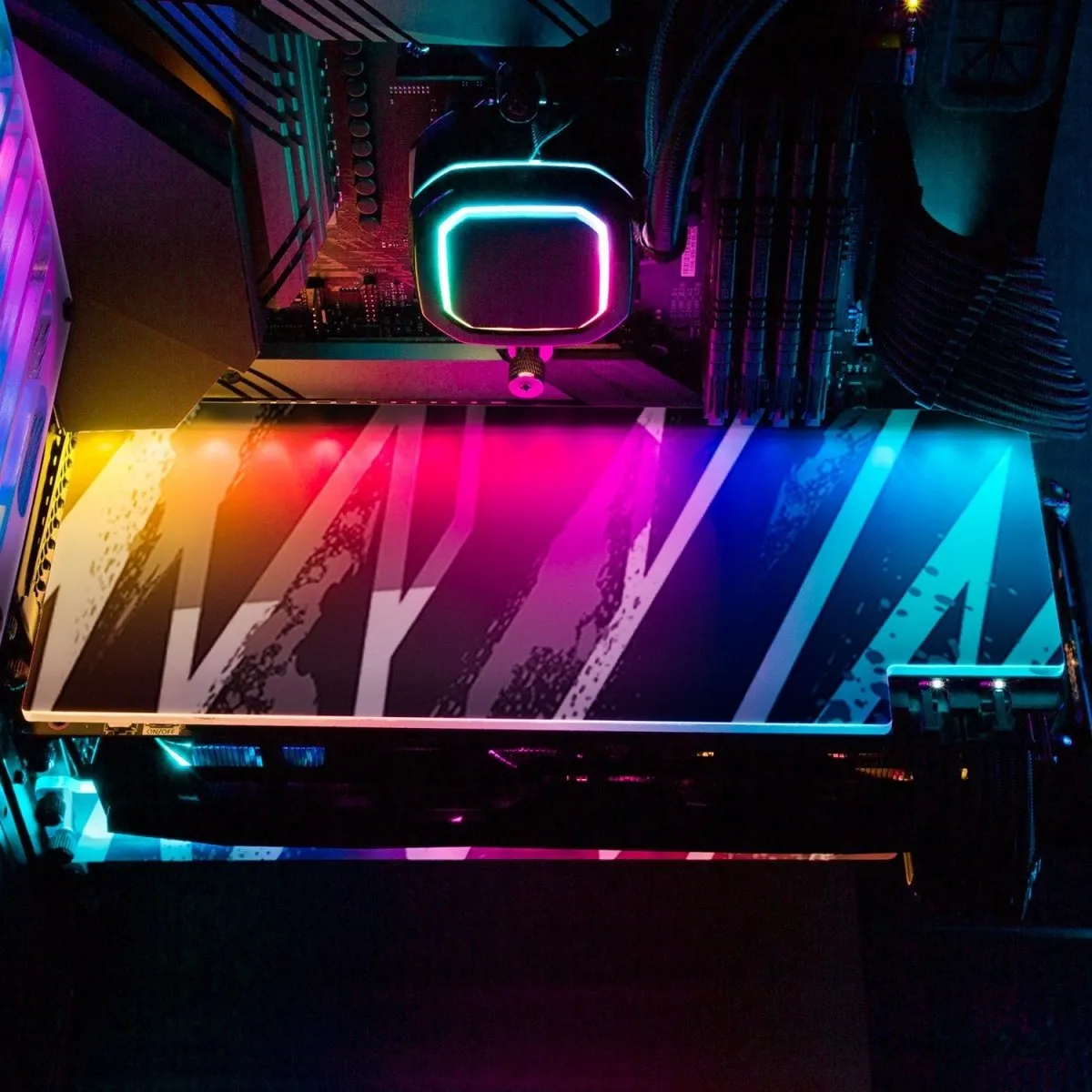 Black 80s Electric RGB GPU Backplate