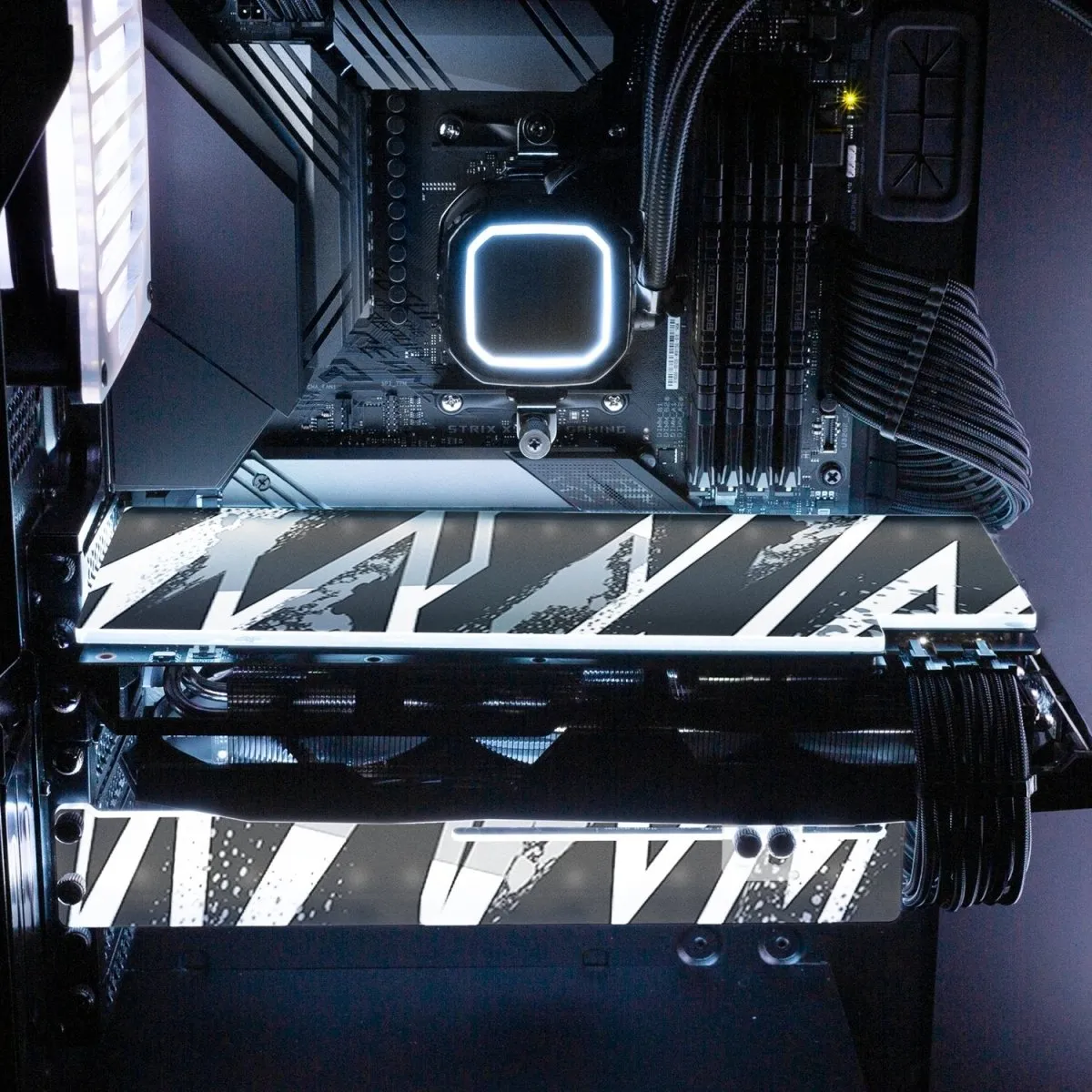 Black 80s Electric RGB GPU Support Bracket