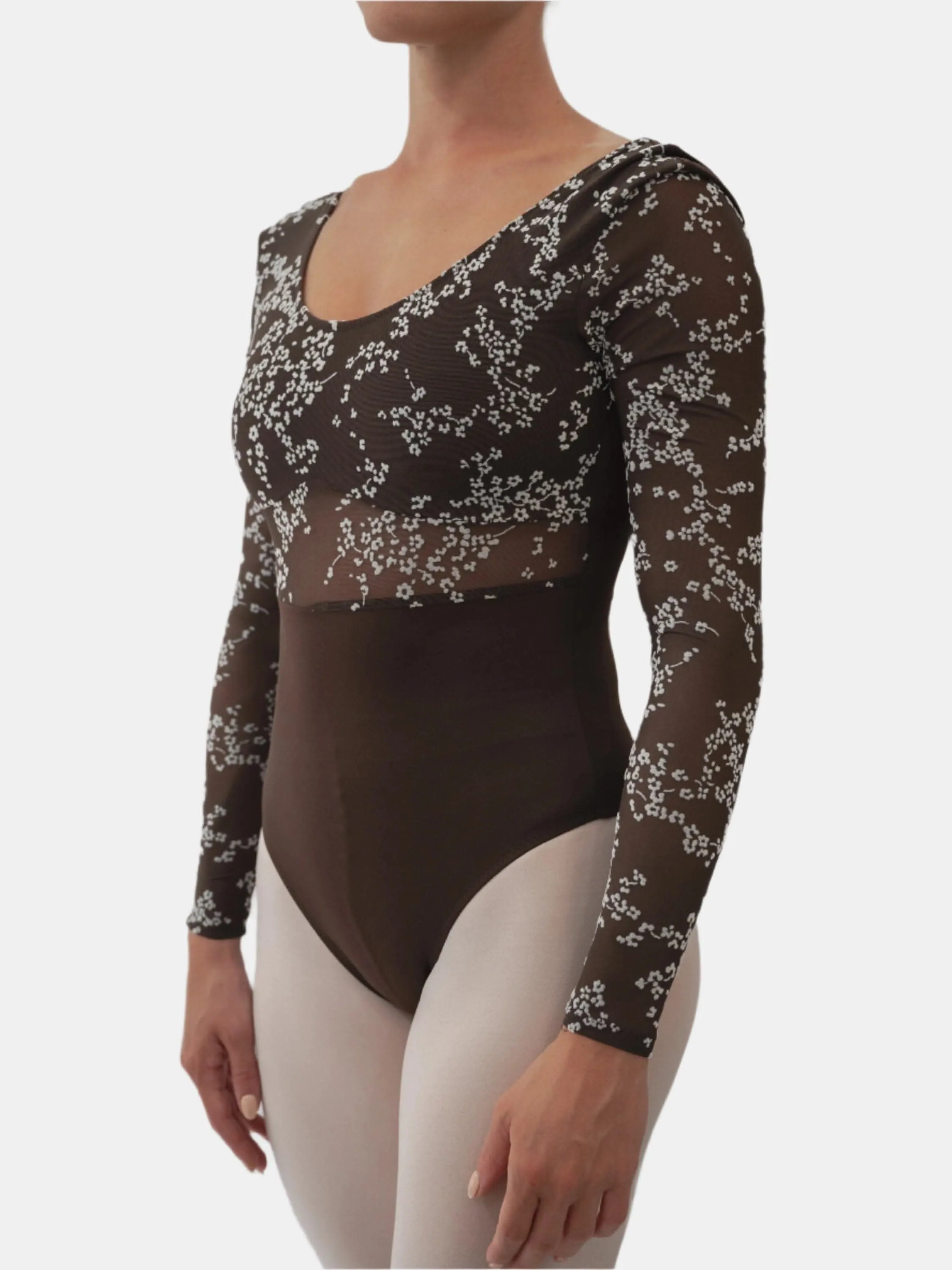 Brown Dance Long Sleeve Leotard MP783