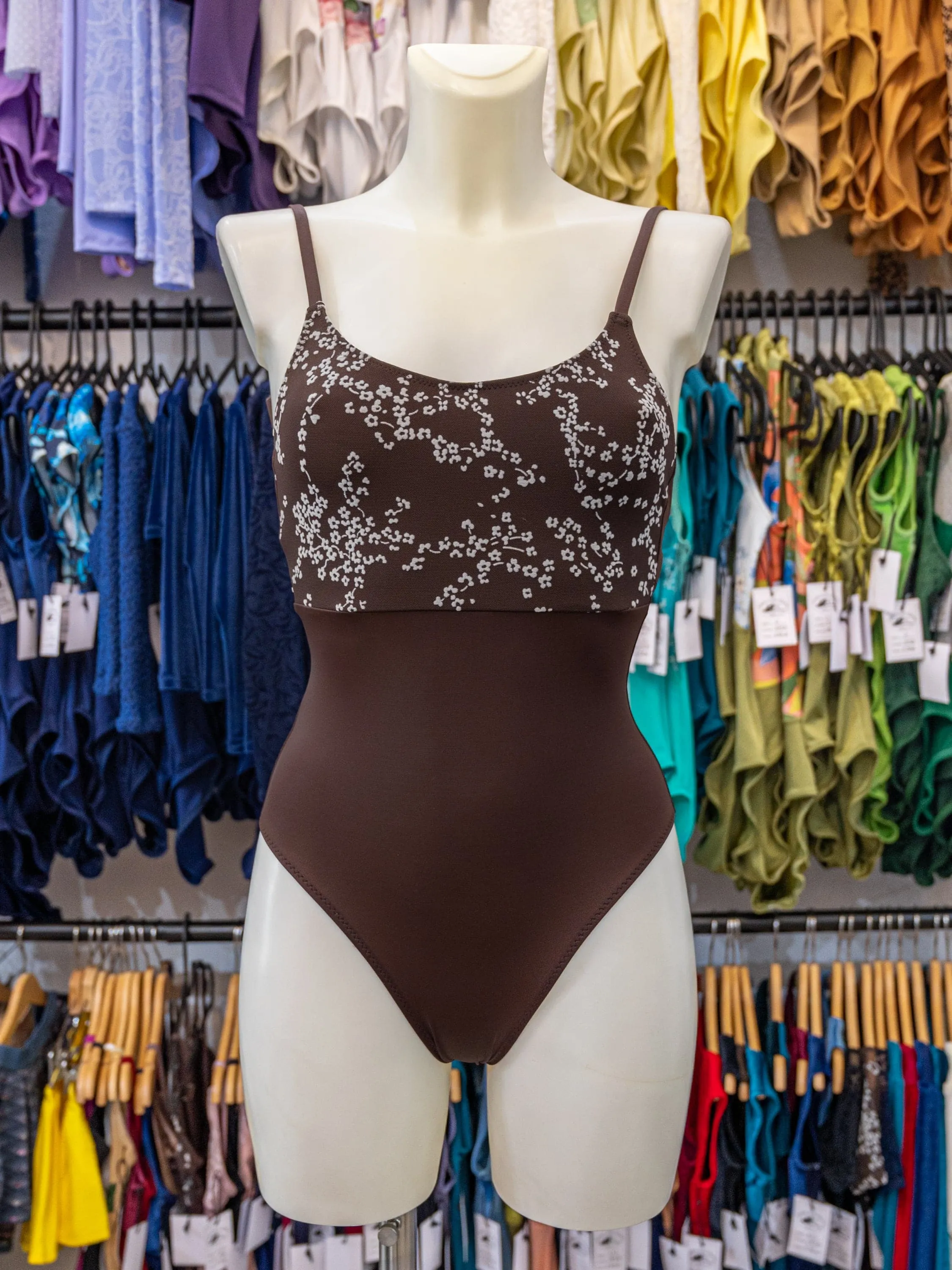 Brown Dance Spaghetti Straps Leotard MP640