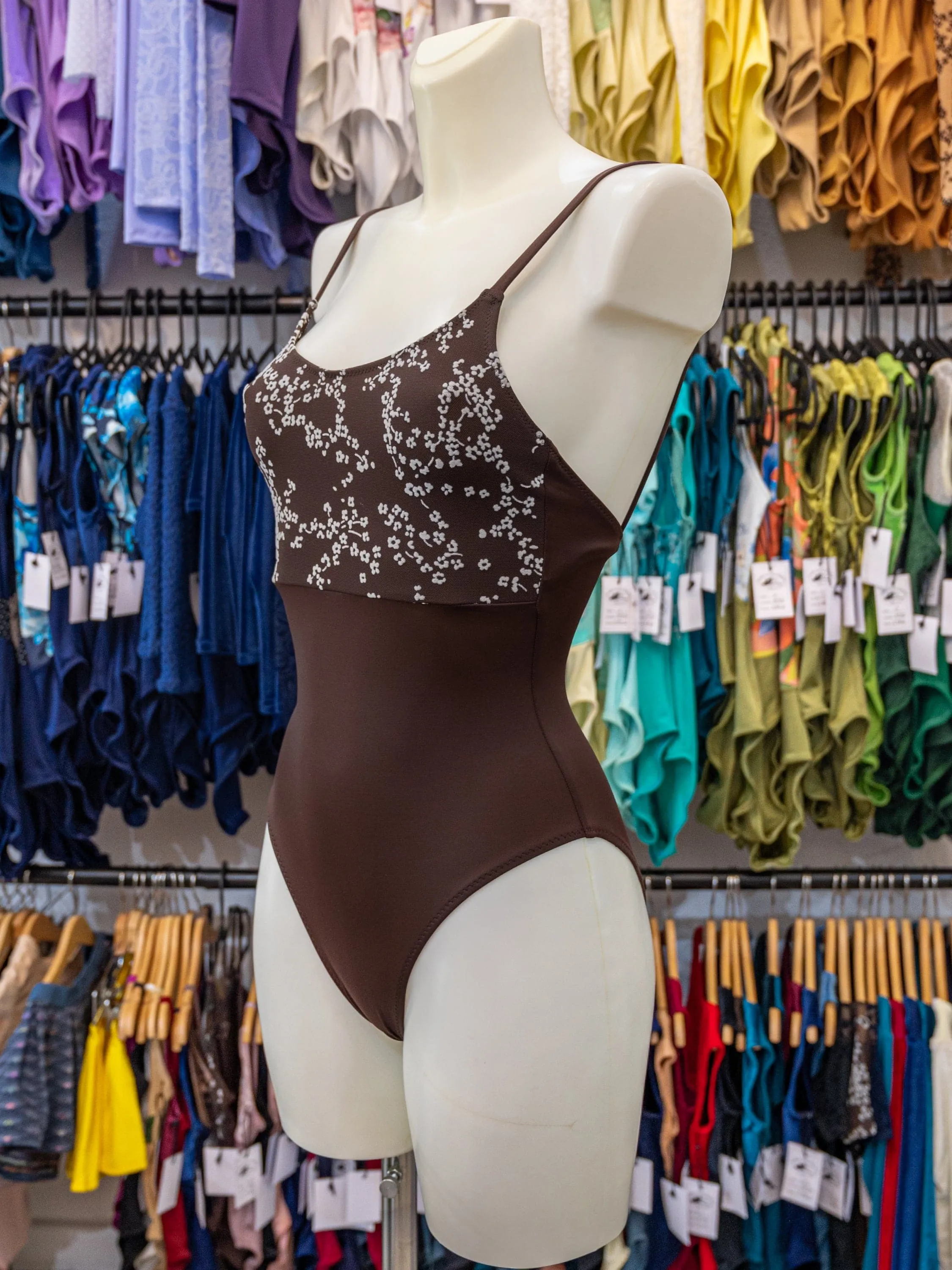 Brown Dance Spaghetti Straps Leotard MP640