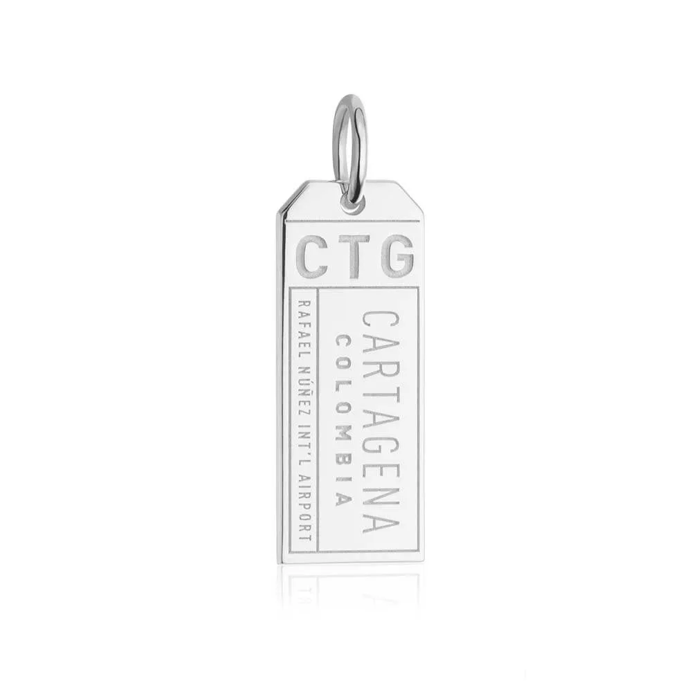 Cartagena Colombia CTG Luggage Tag Charm Silver