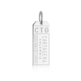 Cartagena Colombia CTG Luggage Tag Charm Silver