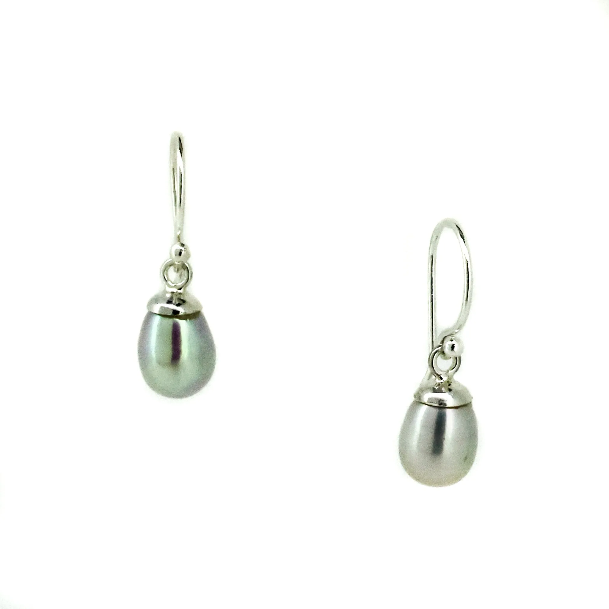 Dainty Drop Silver Pearl Hook Earrings